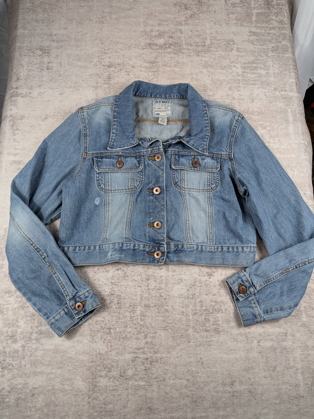 Old Navy Light Blue Cropped Denim Jacket